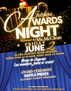 Athlete Awards Night for Clara Barton HS Athletes with a special alumni guest