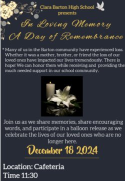 Clara Barton High School presents In Loving Memory A Day of Remembrance